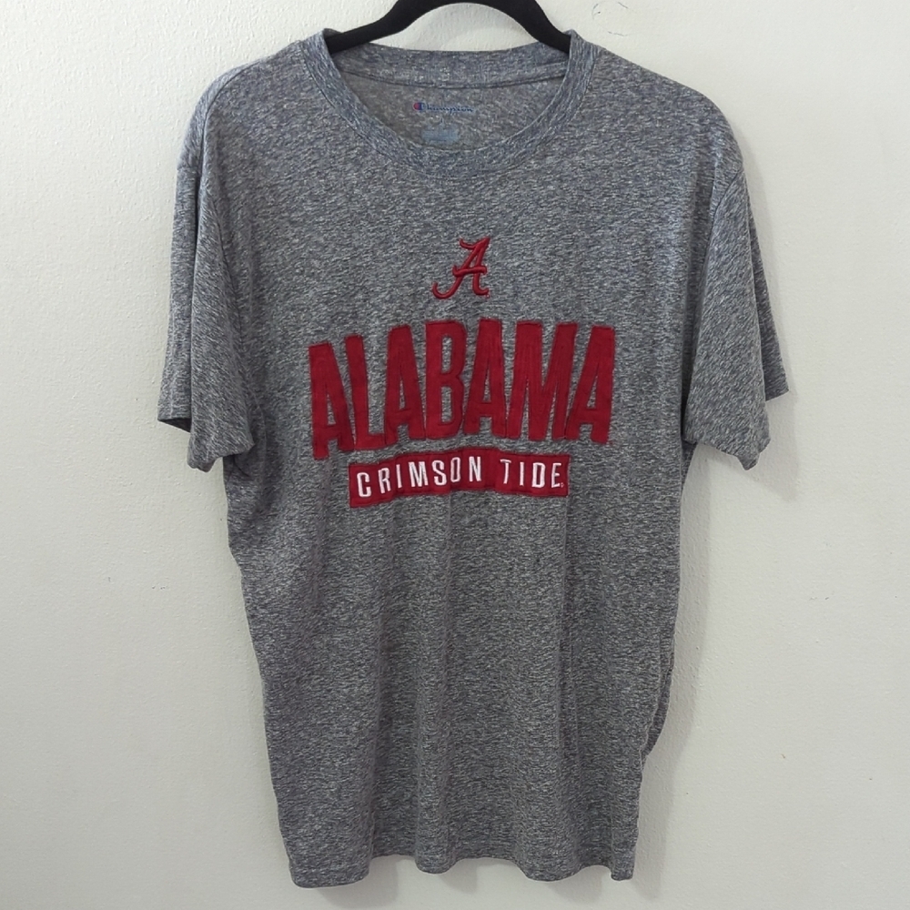 Champion Alabama Crimson Tide Embroidered T-Shirt Heathered Gray Men's Size L